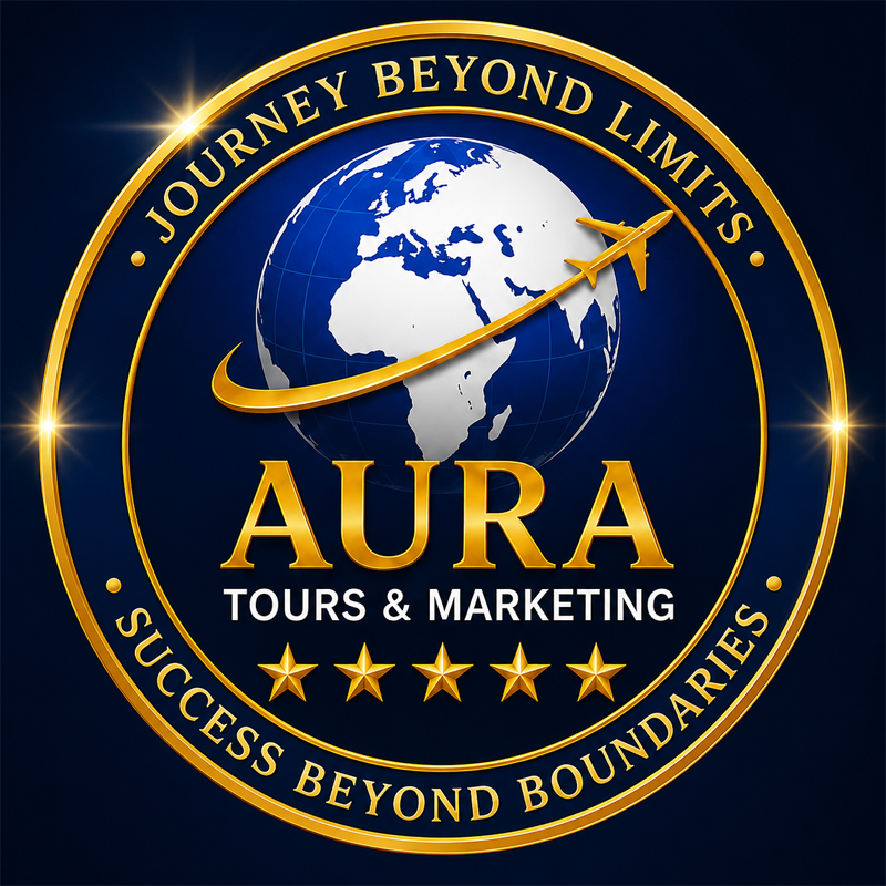 Colorful Aura Tours 9 types of domestic and international tours poster